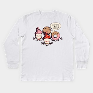 Find Your Center Yoga Pastries Kids Long Sleeve T-Shirt